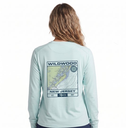 Women's Crewneck Long Sleeve - Surf Blue