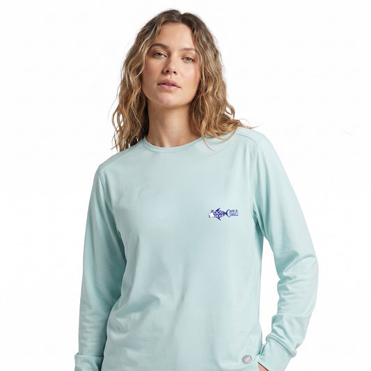 Women's Crewneck Long Sleeve - Surf Blue
