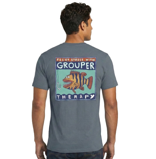 Grouper Therapy Tee - Blue Jean