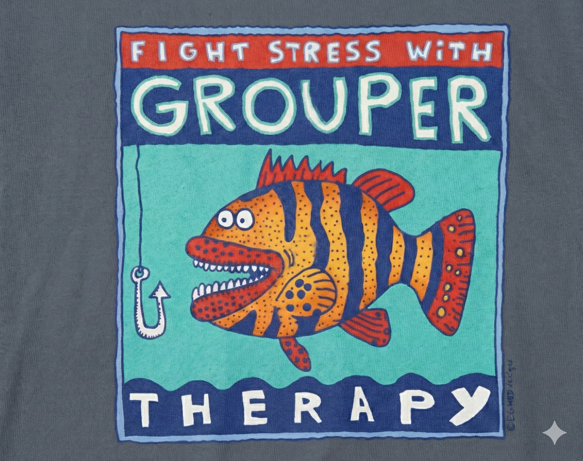 Grouper Therapy Tee - Blue Jean