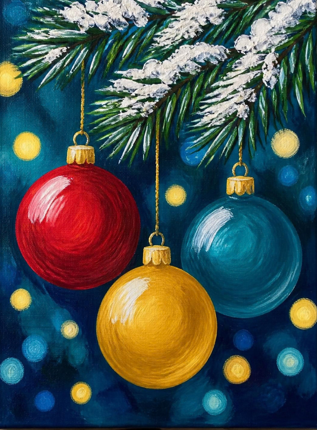 12.16 Paint and Sip "Three Ornaments"